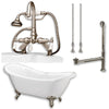 Cambridge Plumbing Acrylic Double Ended Clawfoot Bathtub 68" X 28" with no Faucet Drillings and Complete Brushed Nickel Plumbing Package - Affordable Cheap Freestanding Clawfoot Bathtubs Tub