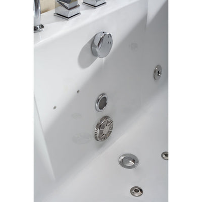 EAGO AM196 6' Clear Rectangular Whirlpool for Two with Fixtures Freestanding Bathtubs Drain View