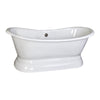 Barclay Products Randall Cast Iron Double Slipper Freestanding Clawfoot Bathtub Front View White Background