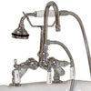 Cambridge Plumbing Clawfoot Tub Deck Mount Porcelain Lever English Telephone Brass Faucet with Hand Held Shower - Affordable Cheap Freestanding Clawfoot Bathtubs Tub