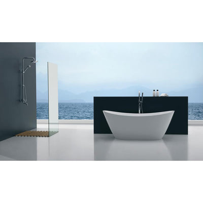 ANZZI Cross Series FT-AZ110 5.58 ft. Freestanding Bathtub in White