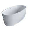 ANZZI Roccia Series FT-AZ505 5.1 ft. Man-Made Stone Center Drain Freestanding Bathtub in Matte White