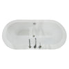 A & E Bath and Shower Una Acrylic 71" All-in-One Oval Freestanding Tub Kit Freestanding Clawfoot Bathtubs Top View White Background