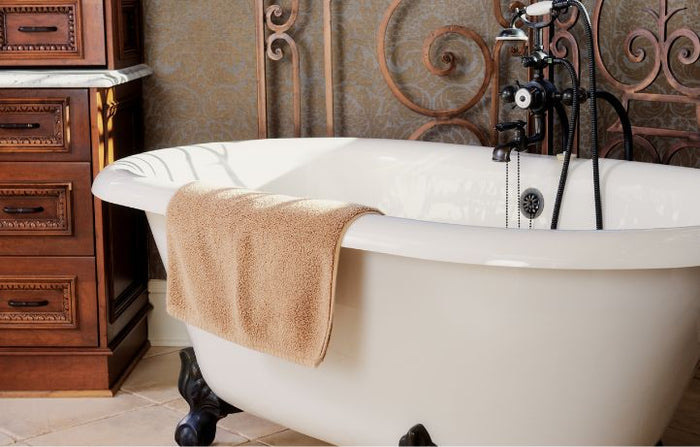 Closeup of Clawfoot Tub with Oil Rubbed Bronze Feet