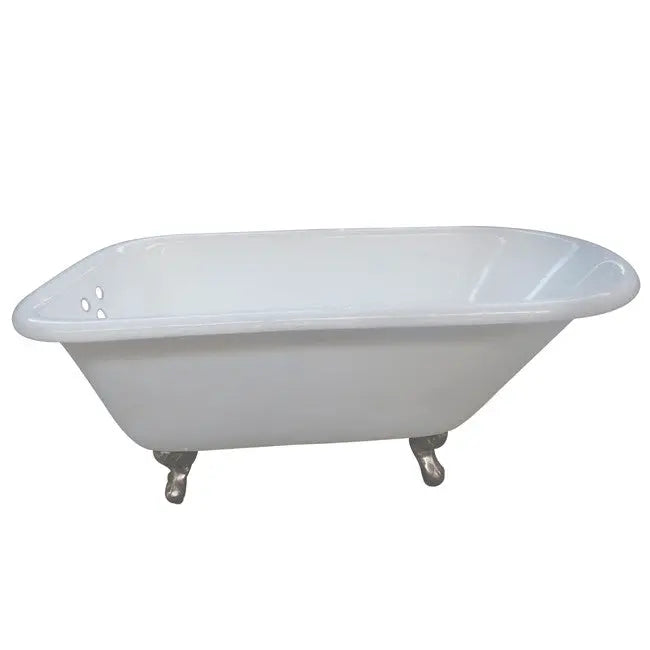 Kingston Brass Aqua Eden 54" Cast Iron Roll Top Clawfoot Tub with 3-3/8" Tub Wall Drillings - VCT3D543019NT