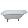 Kingston Brass Aqua Eden 60" Cast Iron Roll Top Clawfoot Freestanding Tub with 3-3/8" Wall Drillings