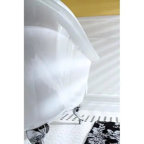 Kingston Brass Aqua Eden 60" Cast Iron Roll Top Clawfoot Freestanding Tub with 3-3/8" Wall Drillings