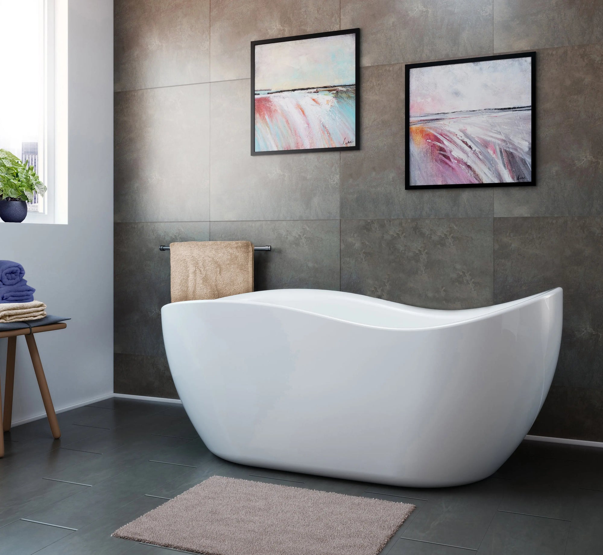 A & E Bath and Shower Axel 68" Premium Acrylic Oval Freestanding Bathtub A & E Bath and Shower
