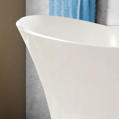 A & E Bath and Shower Evita Solid Surface Resin 69" Premium Oval Freestanding Soaking Tub