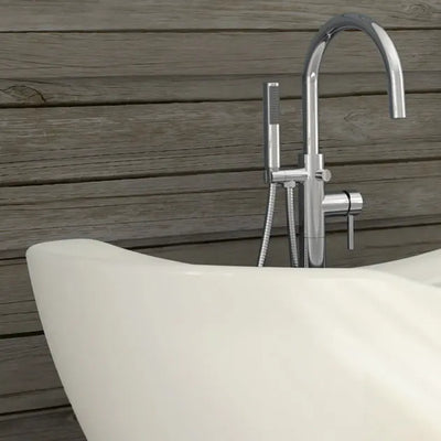 A & E Bath and Shower Salacia Acrylic 67" Premium All-in-One Oval Freestanding Tub Kit