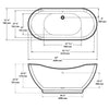 A & E Bath and Shower Salacia Acrylic 67" Premium All-in-One Oval Freestanding Tub Kit