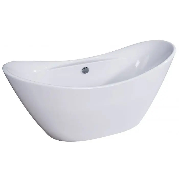 ALFI Brand AB8803 68 Inch White Oval Acrylic Freestanding Tub with Center Drain