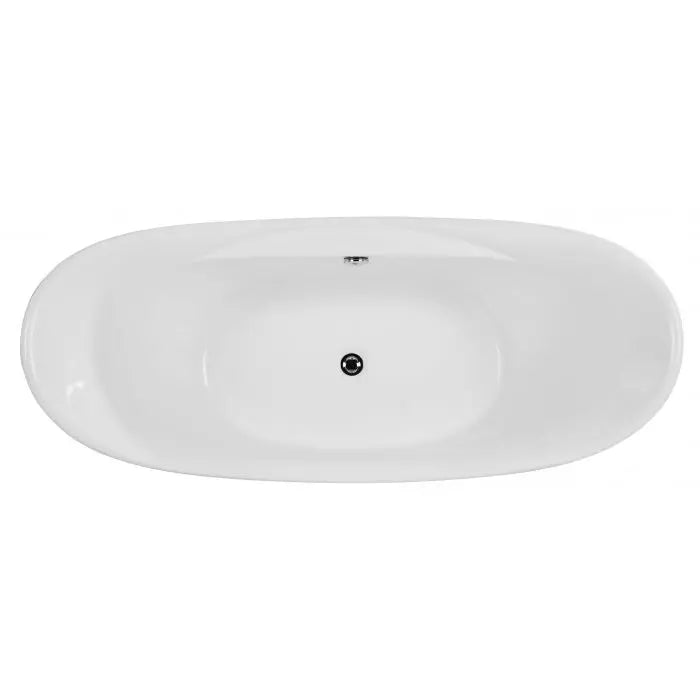 ALFI Brand AB8803 68 Inch White Oval Acrylic Freestanding Soaking Bathtub Alfi Trade Inc