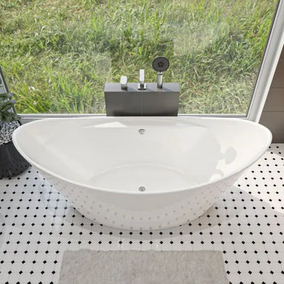 ALFI Brand AB8803 68 Inch White Oval Acrylic Freestanding Soaking Bathtub Alfi Trade Inc