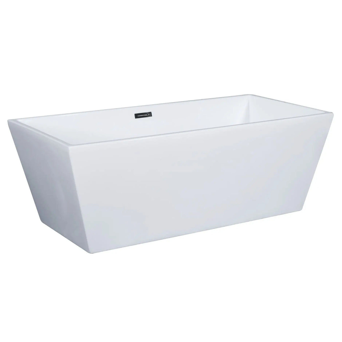 ALFI Brand AB8832 67" White Rectangular Acrylic Freestanding Tub with Rear Center Drain