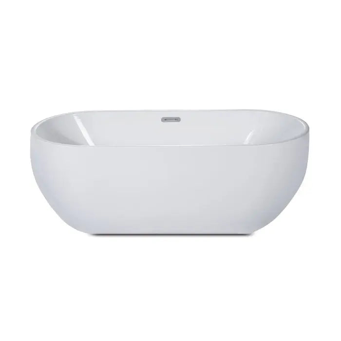 ALFI Brand AB8839 67 Inch White Oval Acrylic Freestanding Soaking Bathtub