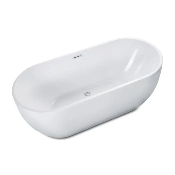 ALFI Brand AB8839 67 Inch White Oval Acrylic Freestanding Soaking Bathtub Alfi Trade Inc