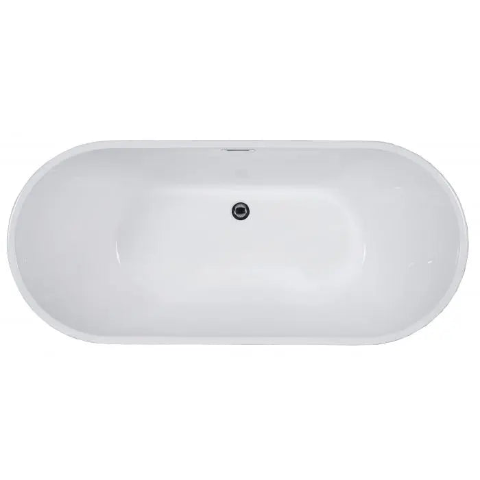 ALFI Brand AB8839 67 Inch White Oval Acrylic Freestanding Soaking Bathtub Alfi Trade Inc