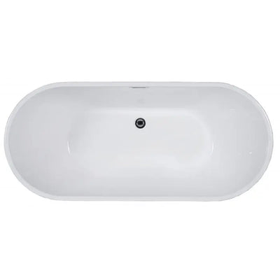 ALFI Brand AB8839 67 Inch White Oval Acrylic Freestanding Soaking Bathtub Alfi Trade Inc
