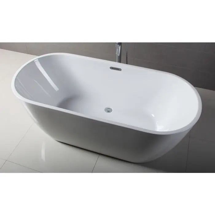 ALFI Brand AB8839 67 Inch White Oval Acrylic Freestanding Soaking Bathtub Alfi Trade Inc