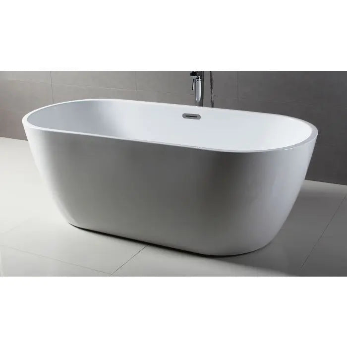 ALFI Brand AB8839 67 Inch White Oval Acrylic Freestanding Soaking Bathtub Alfi Trade Inc