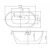 ALFI Brand AB8839 67 Inch White Oval Acrylic Freestanding Soaking Bathtub Alfi Trade Inc