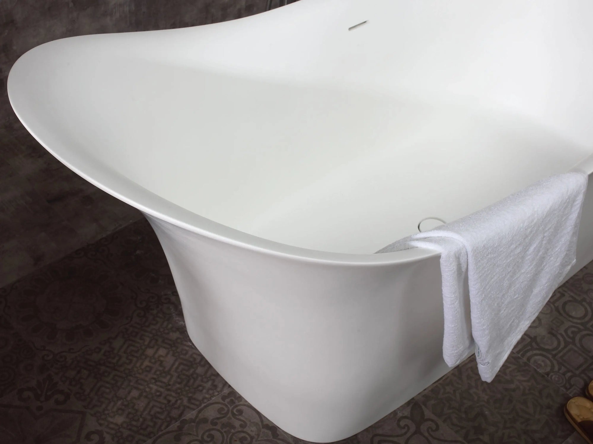 ALFI Brand 74" Matte White Solid Surface Resin Slipper Tub
