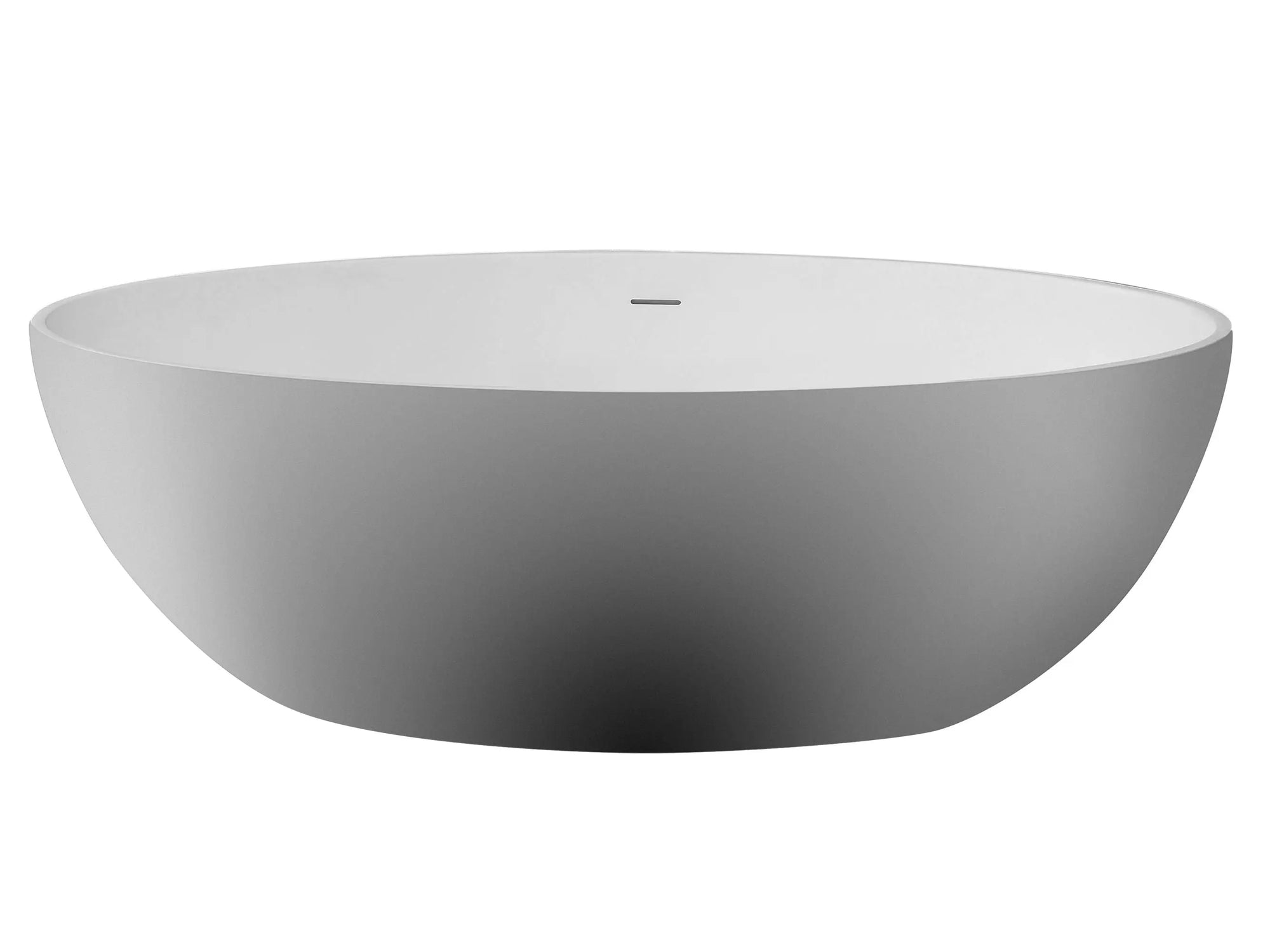 ALFI Brand AB9941 67" Matte White Oval Solid Surface Tub with Concealed Matte Center Drain