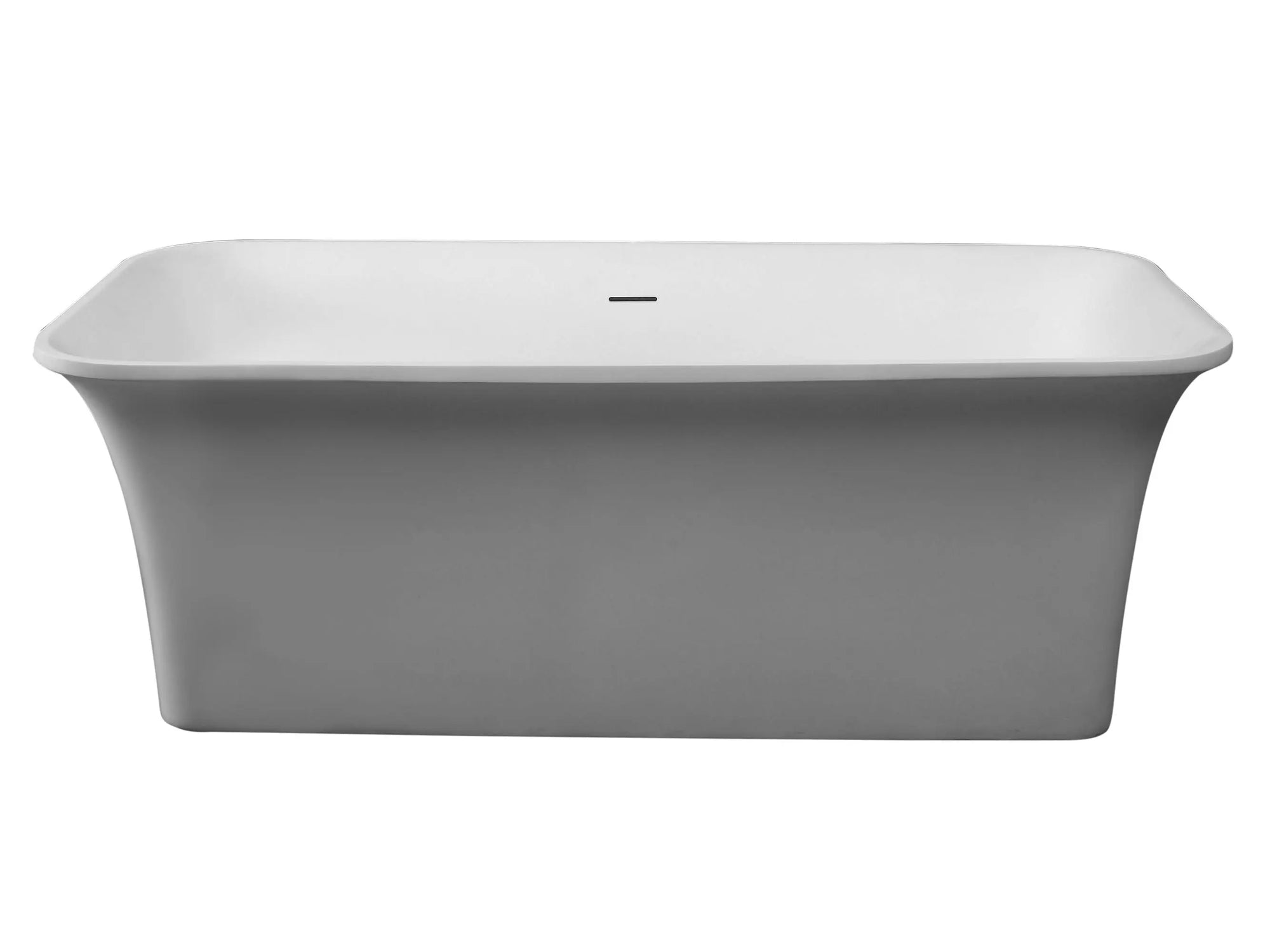ALFI Brand AB9942 67" Matte White Rectangular Solid Surface Resin Tub with Matte White Center Drain