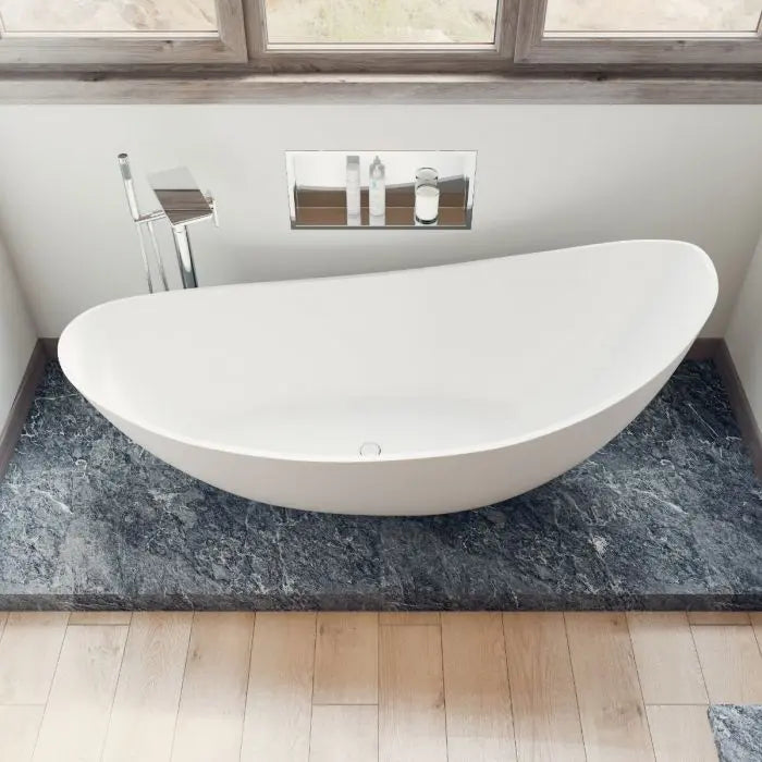 ALFI Brand AB9951 73" White Solid Surface Smooth Resin Soaking Slipper Bathtub Alfi Trade Inc