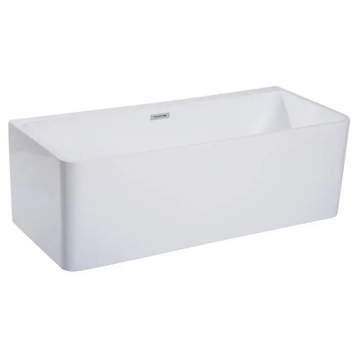 ALFI Brand AB8859 67" White Rectangular Acrylic Freestanding Tub with Rear Center Drain
