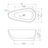 ALFI brand AB8861 59 Inch White Oval Acrylic Free Standing Soaking Bathtub Alfi Trade Inc