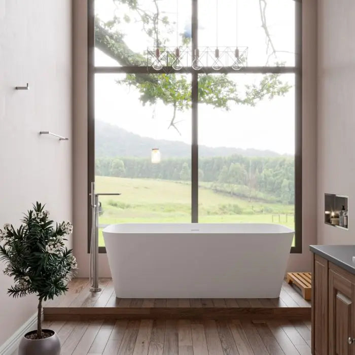 ALFI brand AB9952 67" Rectangular Matte White Solid Surface Tub Alfi Trade Inc