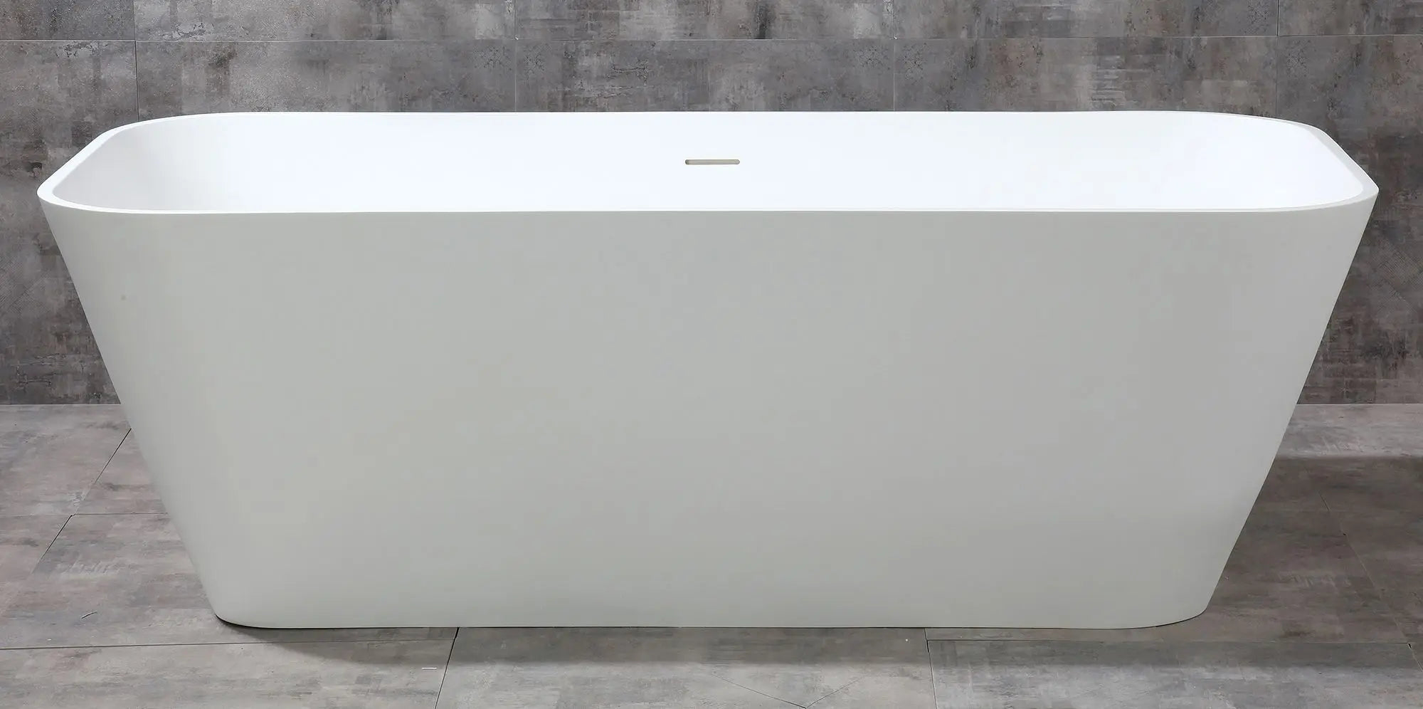 ALFI brand AB9952 67" Rectangular Matte White Solid Surface Tub with Center Drain