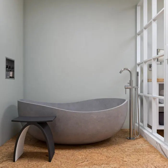 ALFI brand ABCO63TUB 63" Solid Concrete Gray Matte Oval Bathtub Alfi Trade Inc