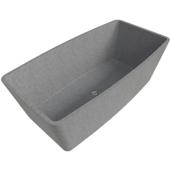ALFI brand ABCO71TUB 71" Solid Concrete Rectangular Freestanding Tub with Center Drain
