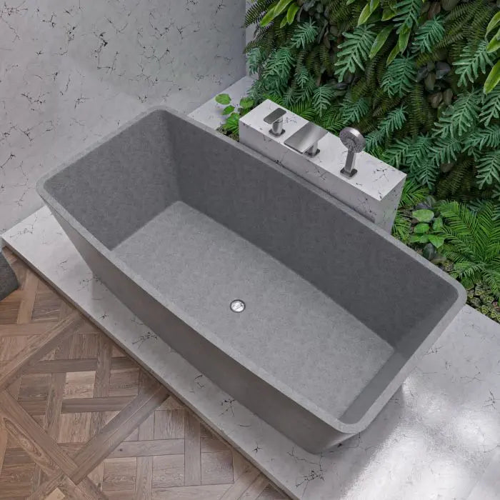 ALFI brand ABCO71TUB 71" Solid Concrete Rectangular Freestanding Bathtub Alfi Trade Inc