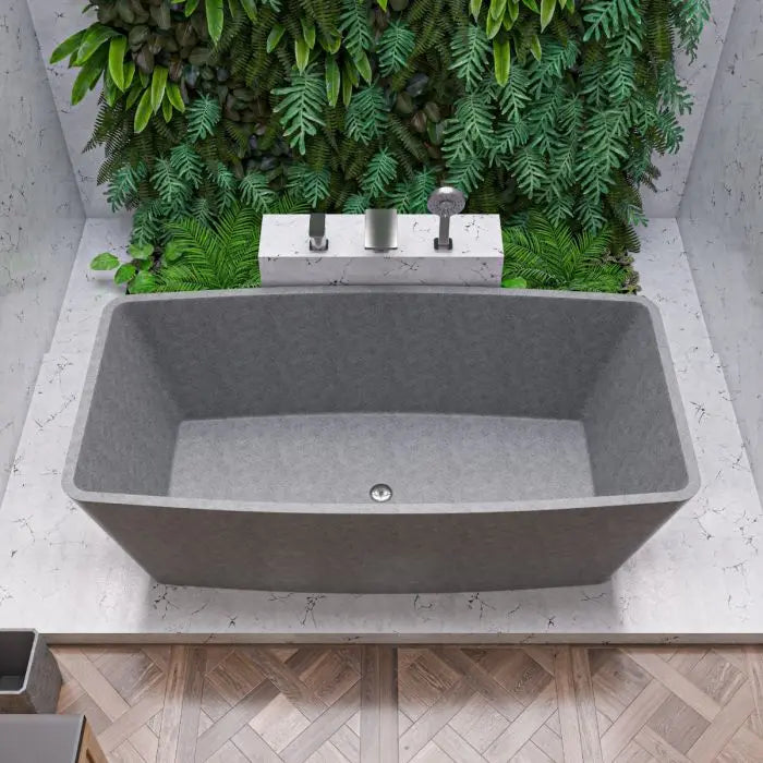 ALFI brand ABCO71TUB 71" Solid Concrete Rectangular Freestanding Bathtub Alfi Trade Inc