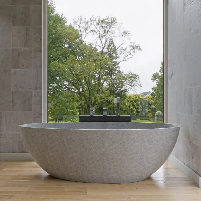ALFI brand ABCO72TUB 72" Solid Concrete Tear Drop Freestanding Bathtub Alfi Trade Inc
