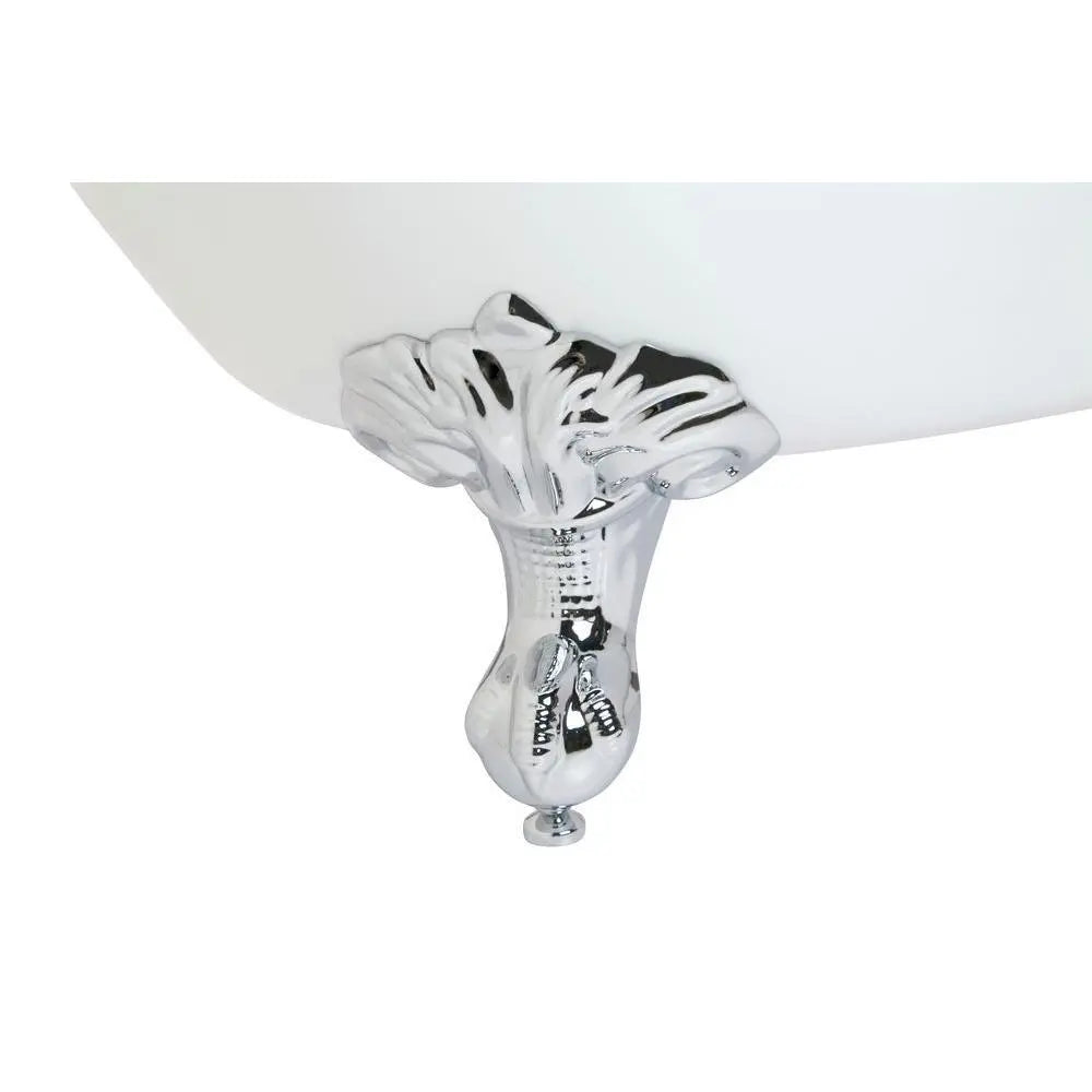 ANZZI Aegis Series FT-AZ082 5.7 ft. Acrylic Center Drain Freestanding Bathtub in Glossy White