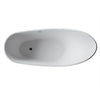 ANZZI Alto Series FT-AZ507 5.6 ft. Man-Made Stone Center Drain Matte White Freestanding Bathtub