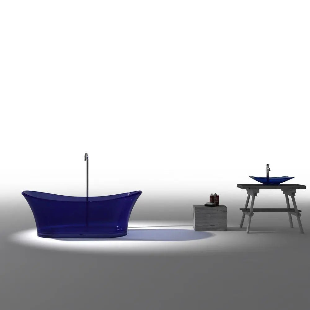 ANZZI Azul Series 5.8 ft. Man-Made Stone Center Drain