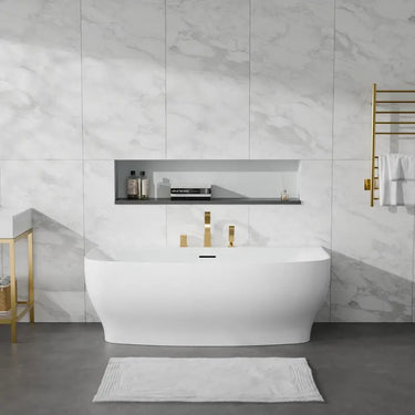 ANZZI Bank Series FT-AZ112 5.41 ft. Freestanding Bathtub in White SW Corp