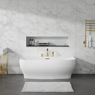 ANZZI Bank Series FT-AZ112 5.41 ft. Freestanding Bathtub in White SW Corp