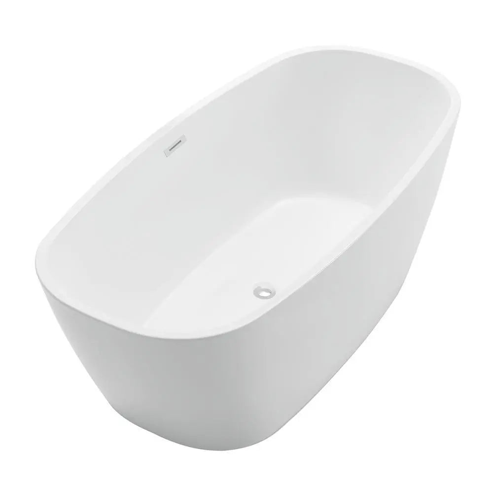 ANZZI Bridge Series FT-AZ108 5.58 ft. Freestanding Bathtub in White