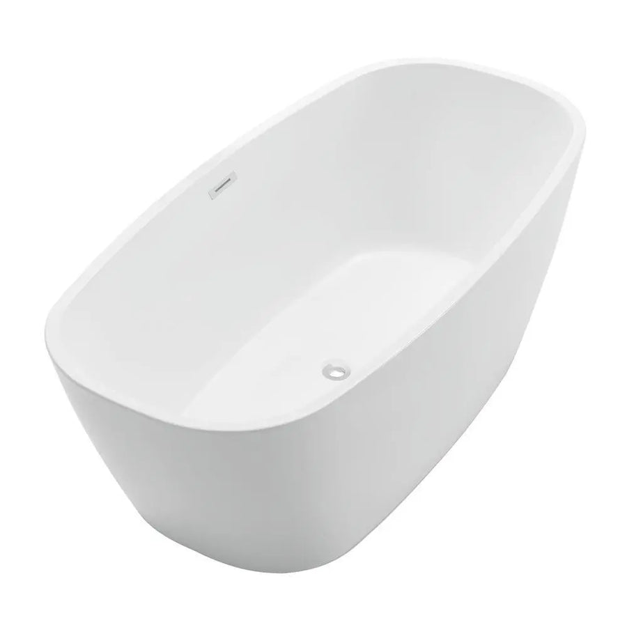 ANZZI Bridge Series FT-AZ108 5.58 ft. Freestanding Bathtub in White