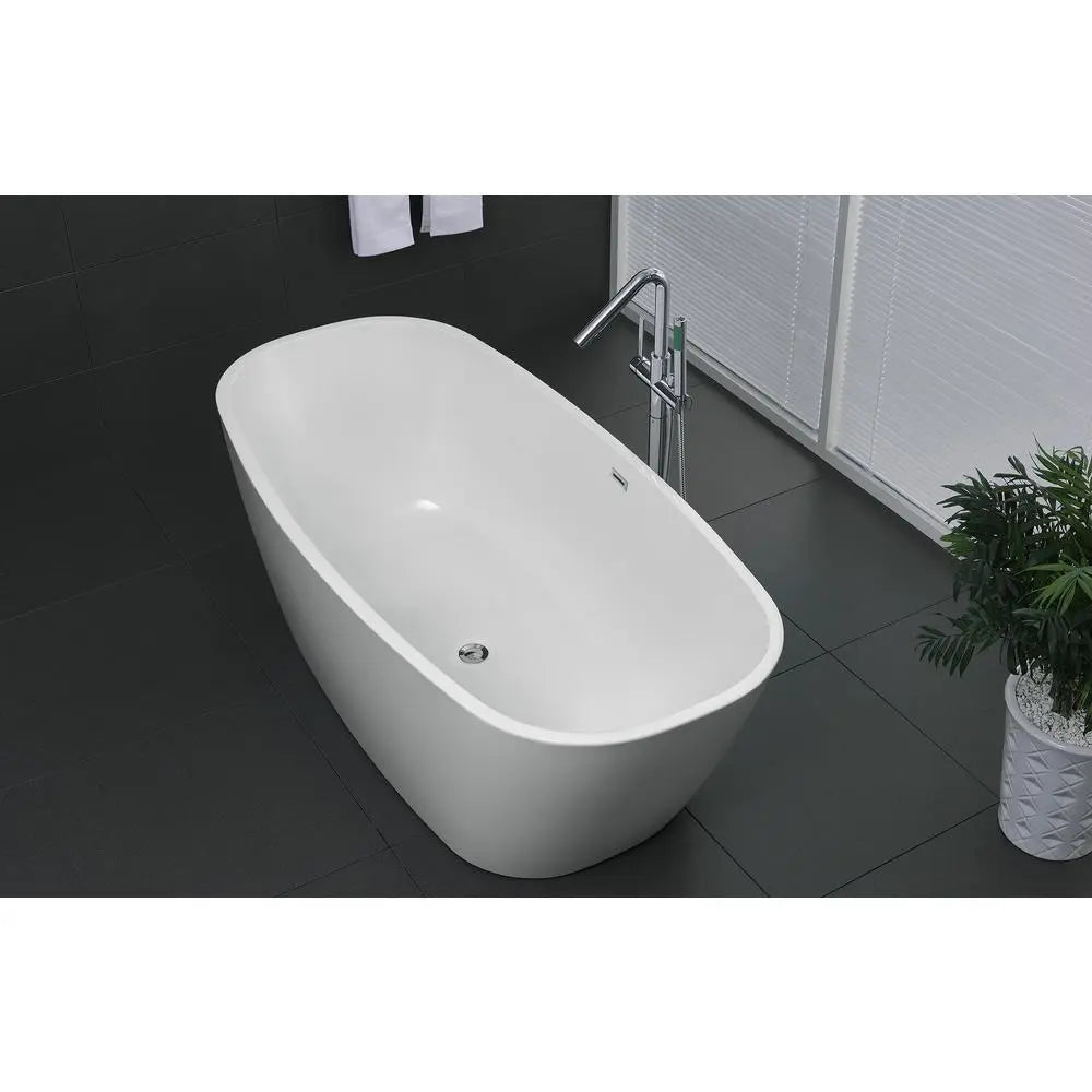 ANZZI Bridge Series FT-AZ108 5.58 ft. Freestanding Bathtub in White