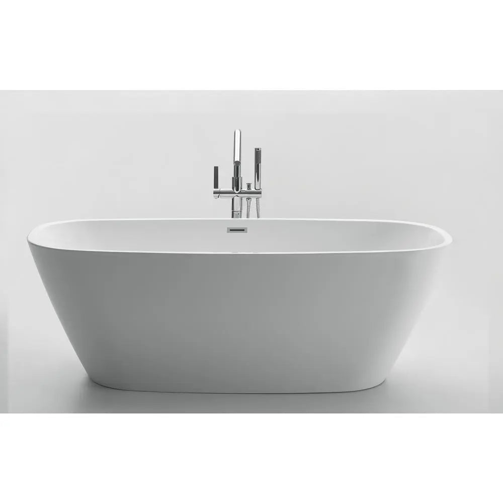 ANZZI Bridge Series FT-AZ108 5.58 ft. Freestanding Bathtub in White