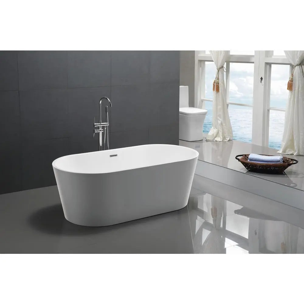 ANZZI Chand Series FT-AZ098 5.58 ft. Freestanding Bathtub in White