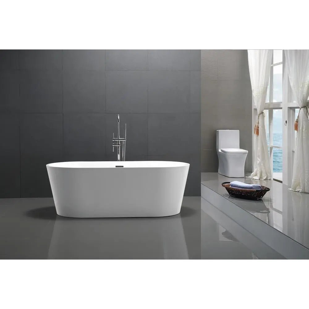 ANZZI Chand Series FT-AZ098 5.58 ft. Freestanding Bathtub in White